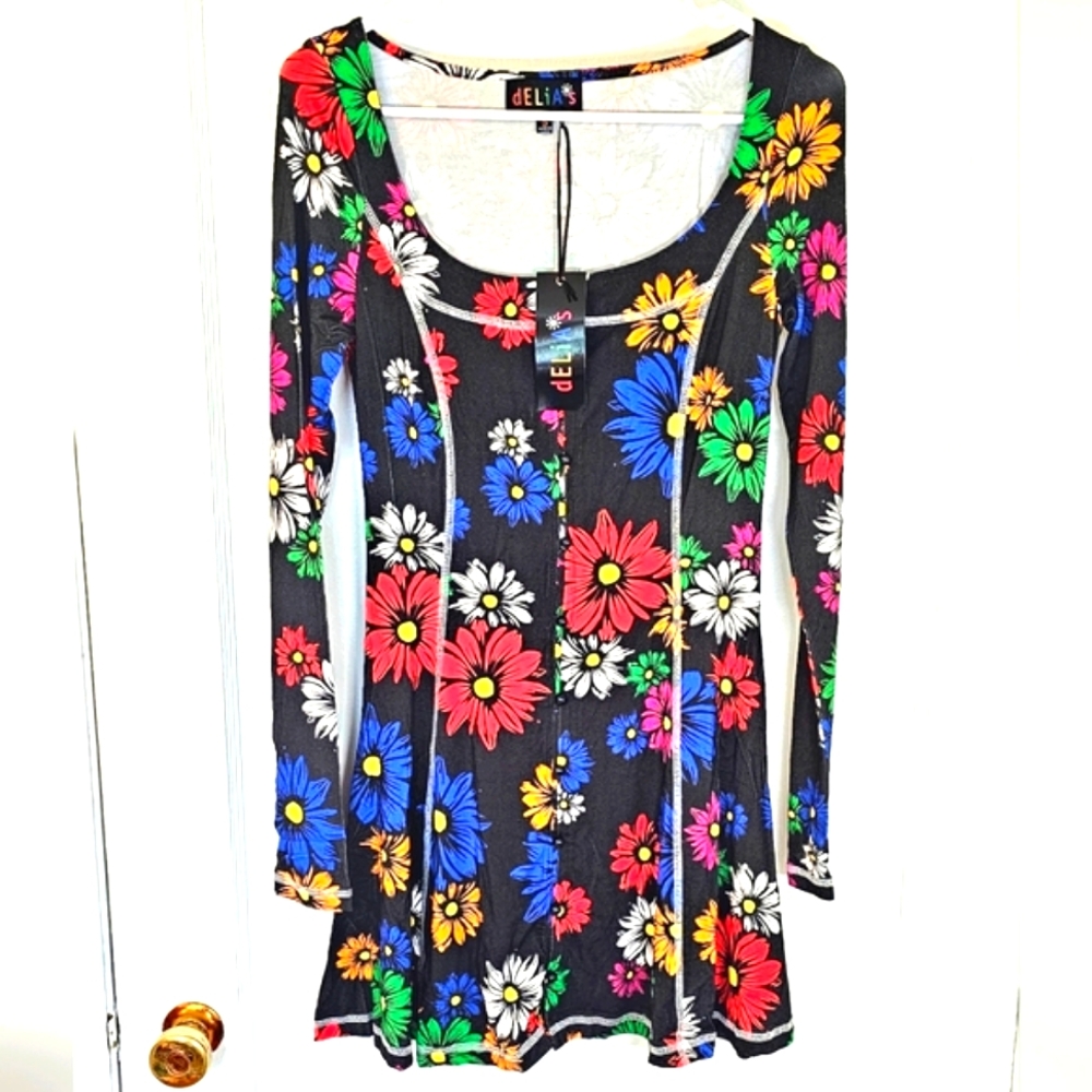 Delia's Floral Long Sleeve Dress